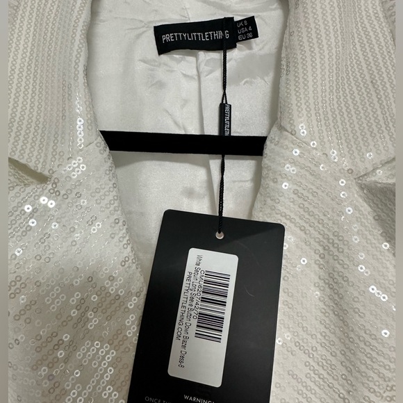Sequin White Blazer Dress - Picture 2 of 4